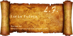 Luria Fulvia névjegykártya